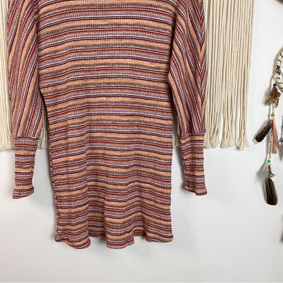 Lulu’s My Number One Orange Multi Striped Dolman Sleeve Shift Dress Small - Picture 4 of 14